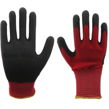 NMSAFETY 13 gauge red nylon liner dip PVC foam gloves/working glove/safety glove